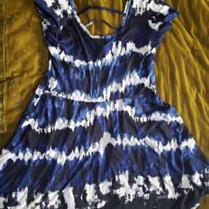 Cute, Colorful 1x Dress - Blue Tie Dye